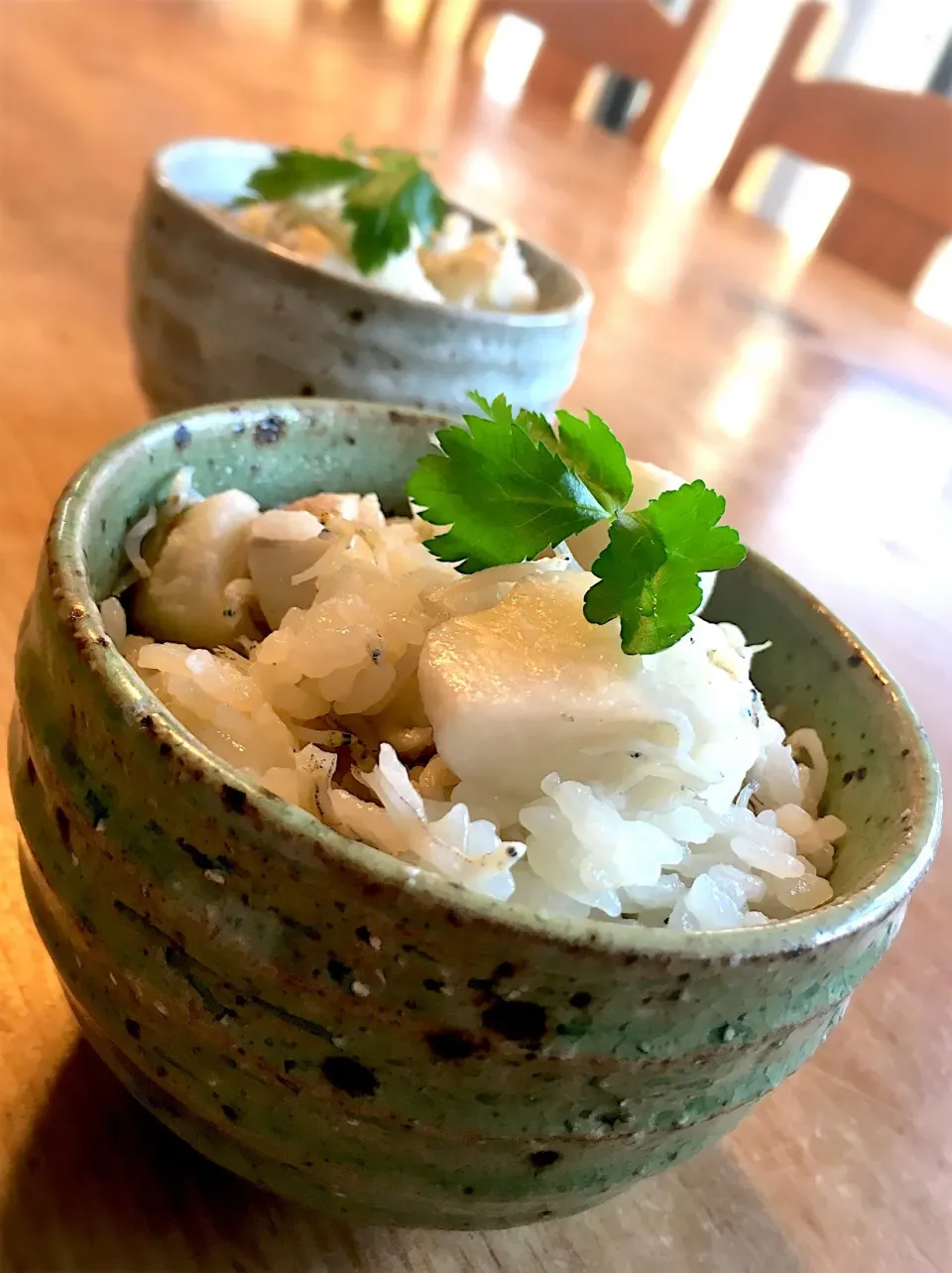 里芋とちりめんじゃこの炊き込みご飯✨里芋のモチモチとちりめんじゃこの塩気が🐴🐴〜〜(≧∀≦)|てんてんさん