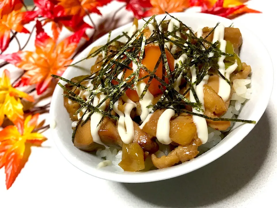 ネギとチキンの照り焼き丼|sayaka・・cookingさん