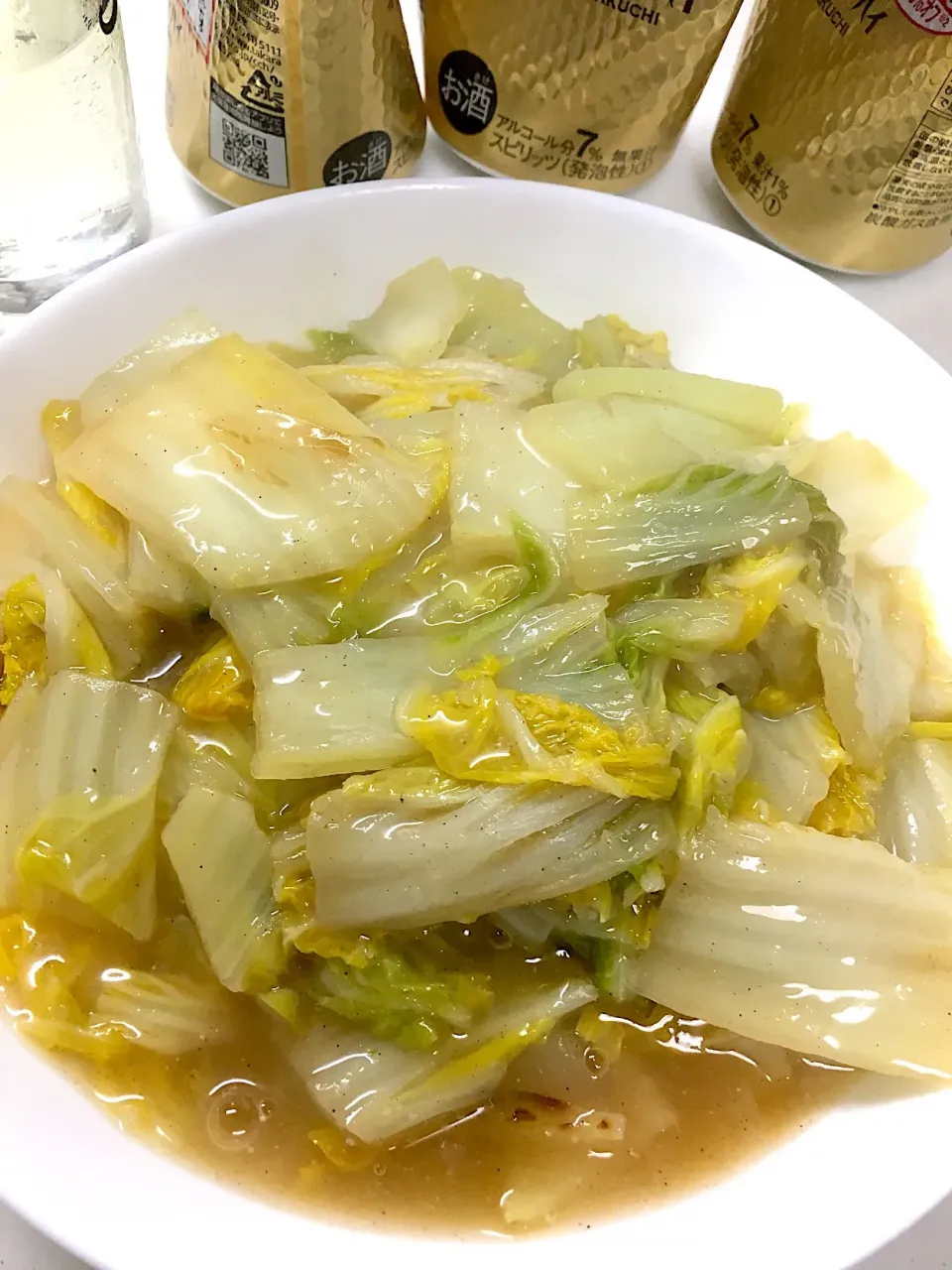 白菜の旨煮
 #焼酎ハイボール  #酩酊親父  #男の手料理|酩酊親父さん