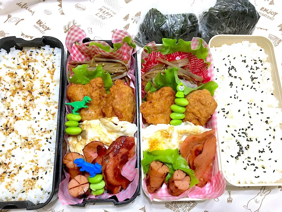 息子弁当@443.
娘弁当@109.と部活おむすび♪|もりさん