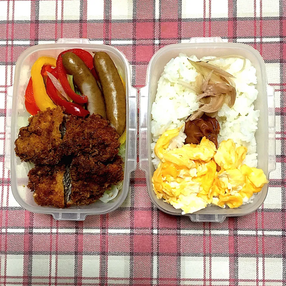 Snapdishの料理写真:今日のお弁当‼︎ 10 November
 #お弁当  #弁当  #obento  #bento  #実家のお母ちゃん  #野菜たっぷり  #ヘレカツ  #残り物  #お昼ごはん  #昼ごはん|Yoshinobu Nakagawaさん