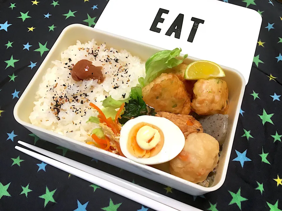 ササミチーズの天ぷらとおでんのお弁当。|Chiharuさん