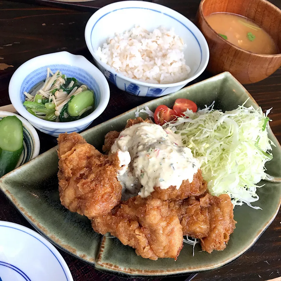 ちきん南蛮定食@魚山亭(渋谷)|塩豚骨さん