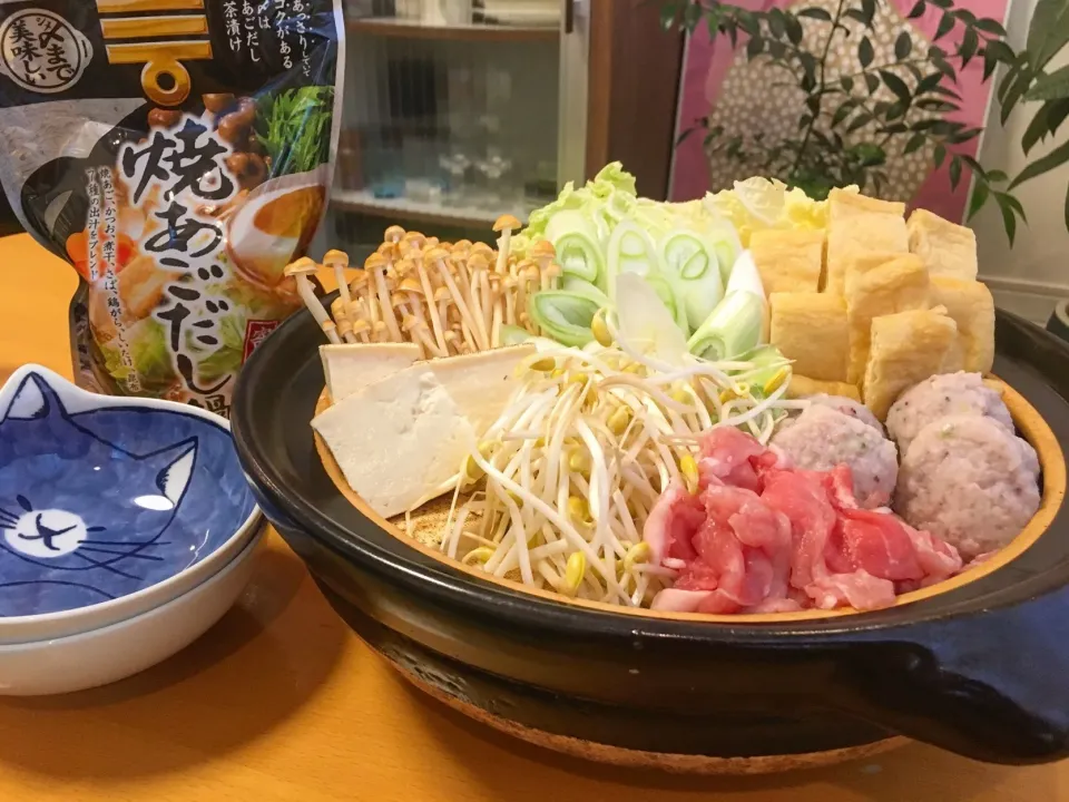 Snapdishの料理写真:旦那氏作の焼あごだし鍋🤓🍲🐟♨️|leeさん