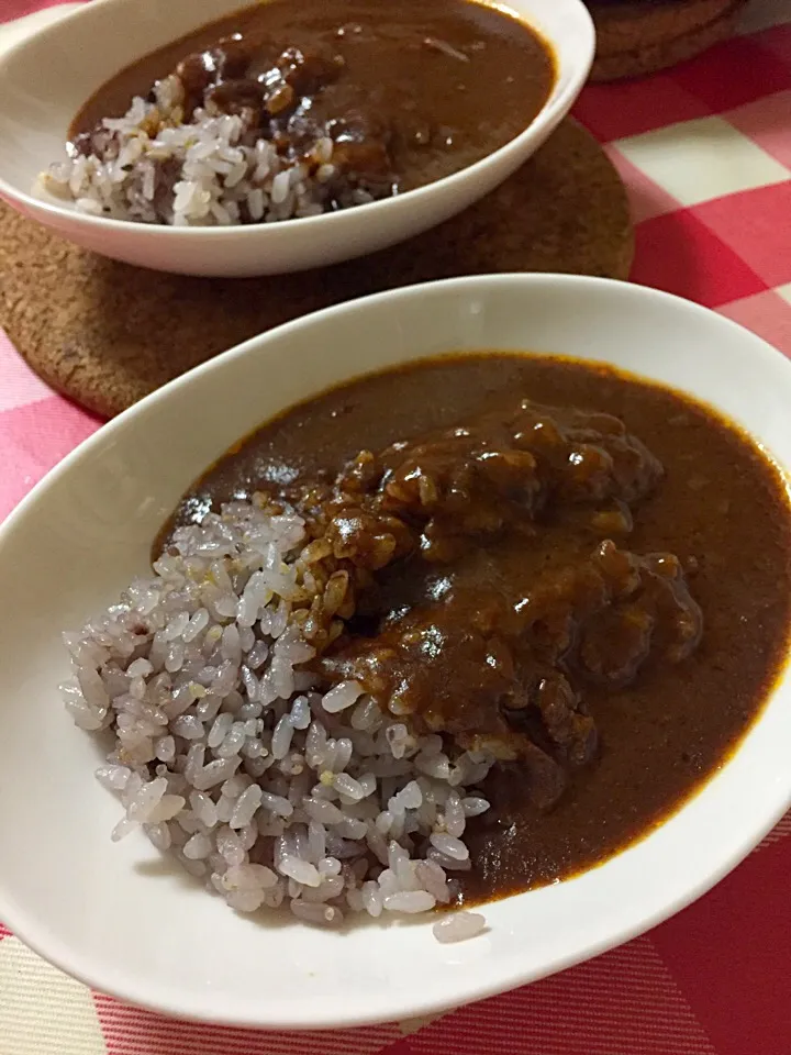 デミグラスソースかけ雑穀ごはん。|hanakoさん