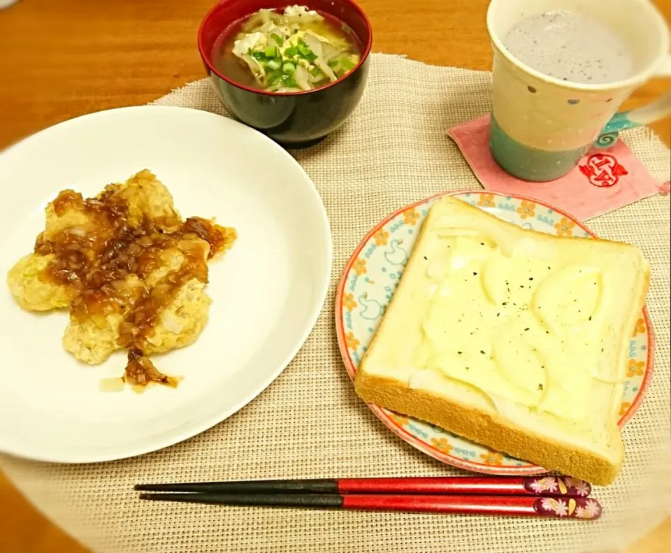 鶏団子の甘酢あんかけ 卵の中華スープ|buupiiiさん