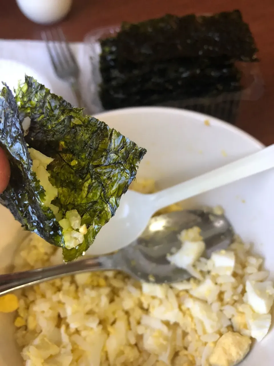 Snapdishの料理写真:Egg + Rice + Seaweed|Louella Ignacio Escobarさん