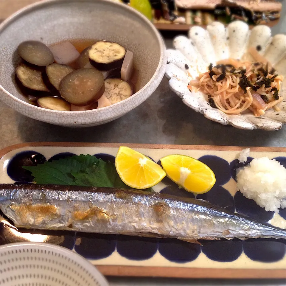 テキトー秋刀魚定食お昼ごはん🙃|nao子さん