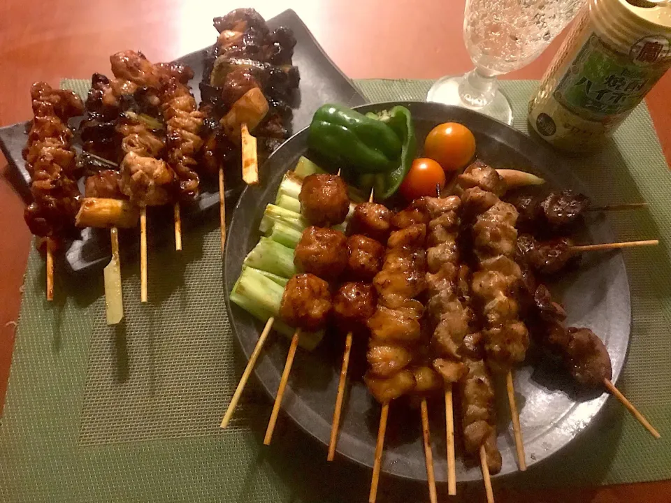 yakitori🍻焼鳥(つくね･皮･合鴨皮･合鴨ﾈｷﾞ･ﾚﾊﾞｰ･ｼﾞｬﾝﾎﾞ焼鳥･ぼんじり)|🌈Ami🍻さん