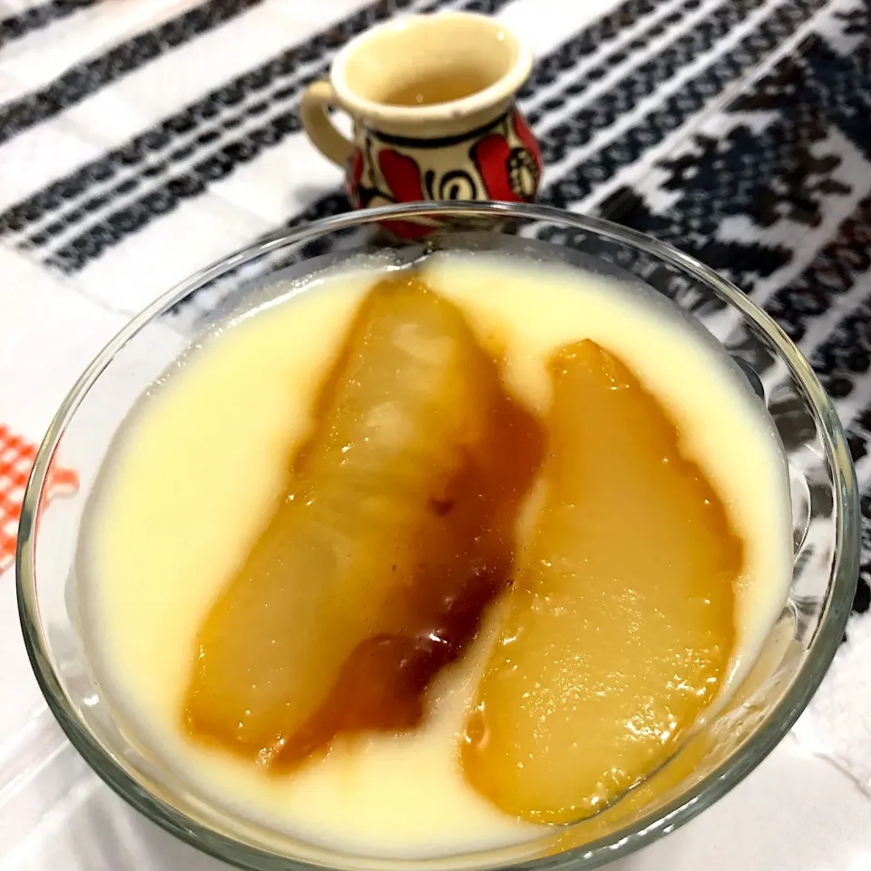 Desert cu pere🍐 caramelizate şi budincă griş🇷🇴|aястасияさん