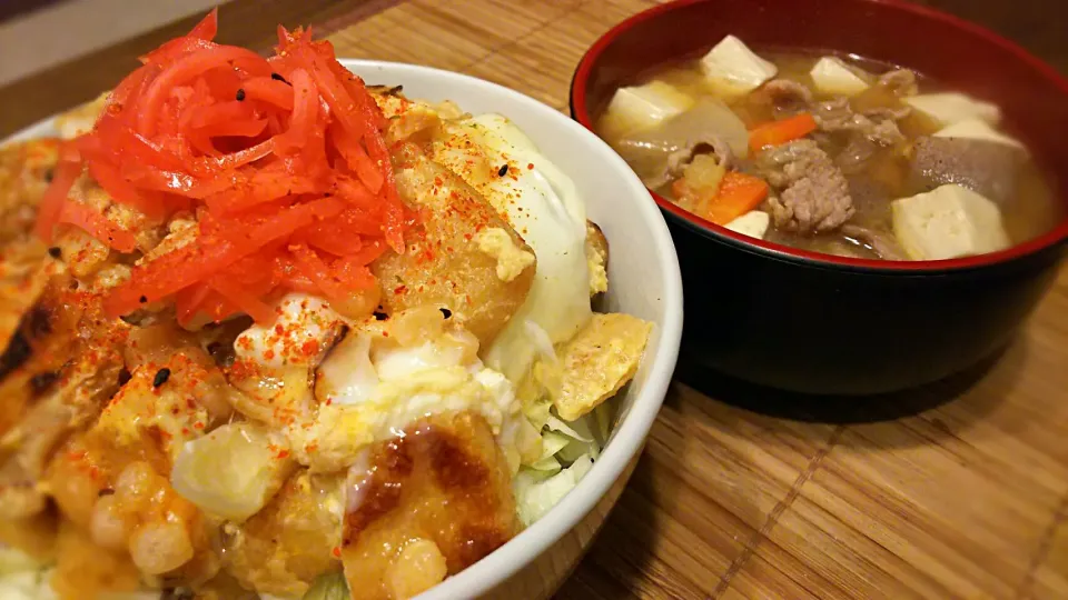 きつね&たぬき丼～
の晩ごはん✨|kaz(*･ω･)さん