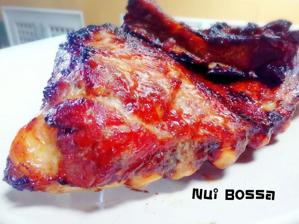 "Grilled Pork Ribs with Honey"👍💚💛|nuibossa fb.Nui Bossaさん