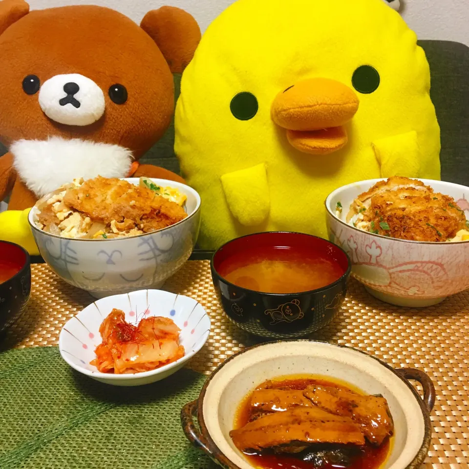 晩御飯にカツ丼(ෆ ͒•∘̬• ͒)◞|かんきちさん