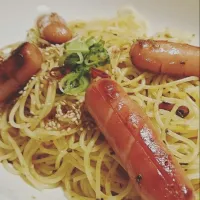 Snapdishの料理写真:高菜スパ！ #高菜 #スパゲティ # REDPEPPER #sausage|@natural photo TTさん