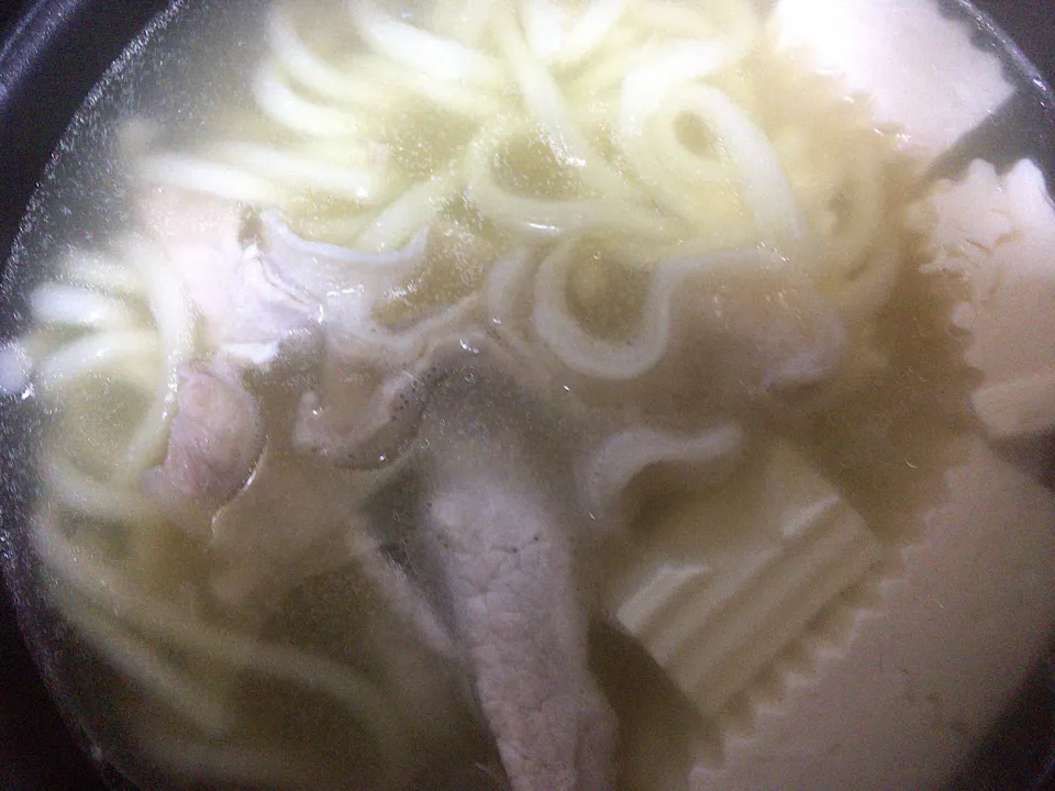 豚肉豆腐うどん鍋|ばーさんさん