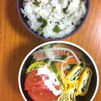 Snapdishの料理写真:今日のお弁当

わかめご飯
とまと
しそ卵焼き
スパムとにらの野菜炒め

 #お弁当  #ランチ  #まだまだ修行中  #記録  #困った時のスパム  #ずぼら飯|spuさん