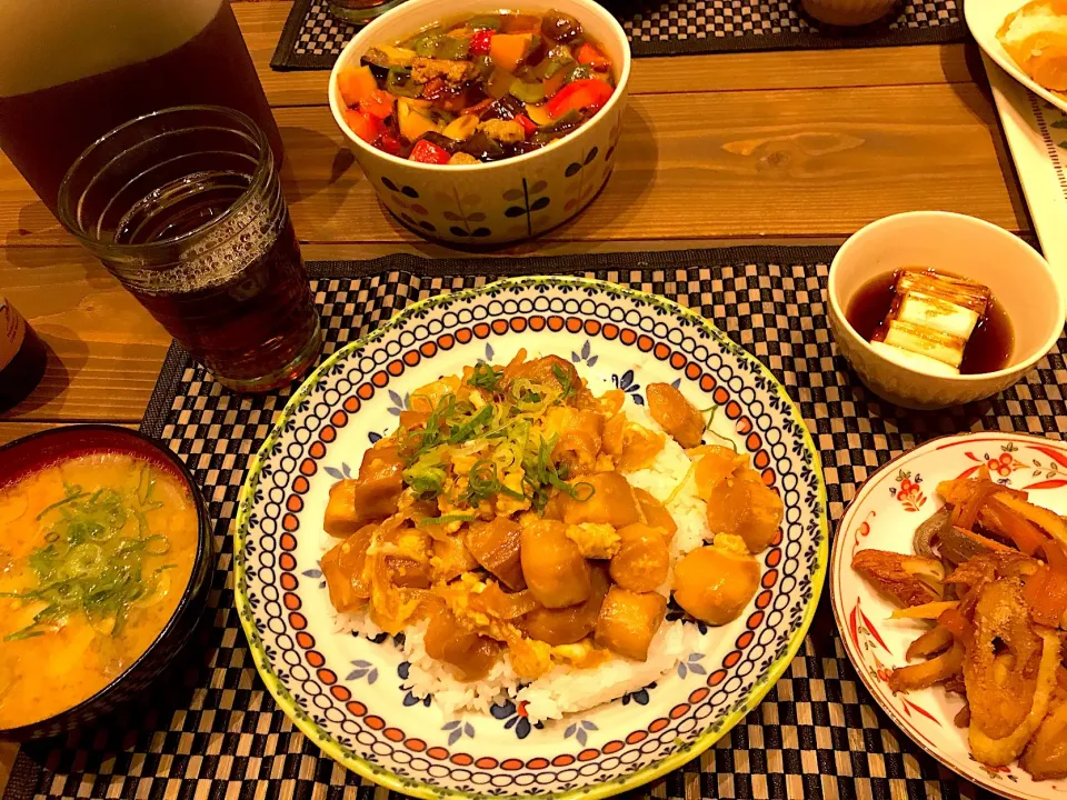 菜食和食
・お麩の卵とじ
・和風カポナータ
・ネギ焼き自家製ポン酢の浸し
・根菜のきんぴら
・白菜のお味噌汁|café cou couさん