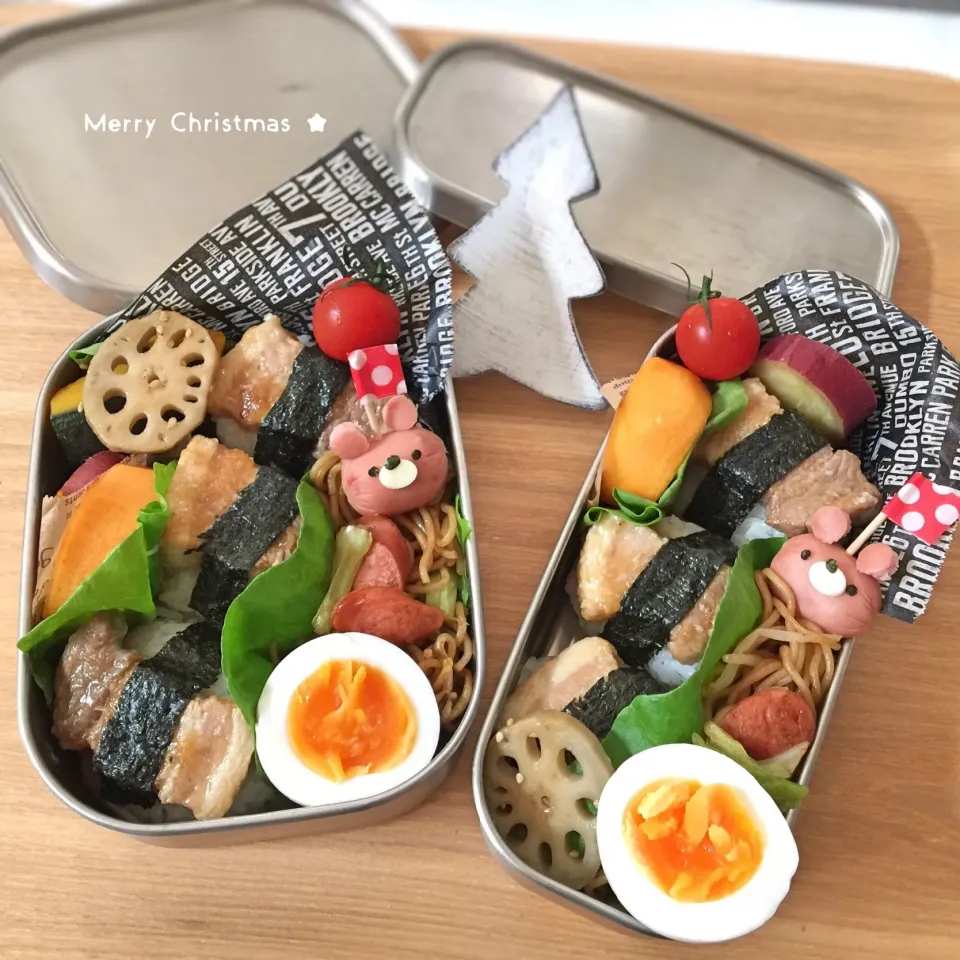 肉のっけおにぎり弁当♩|yokkoiroさん