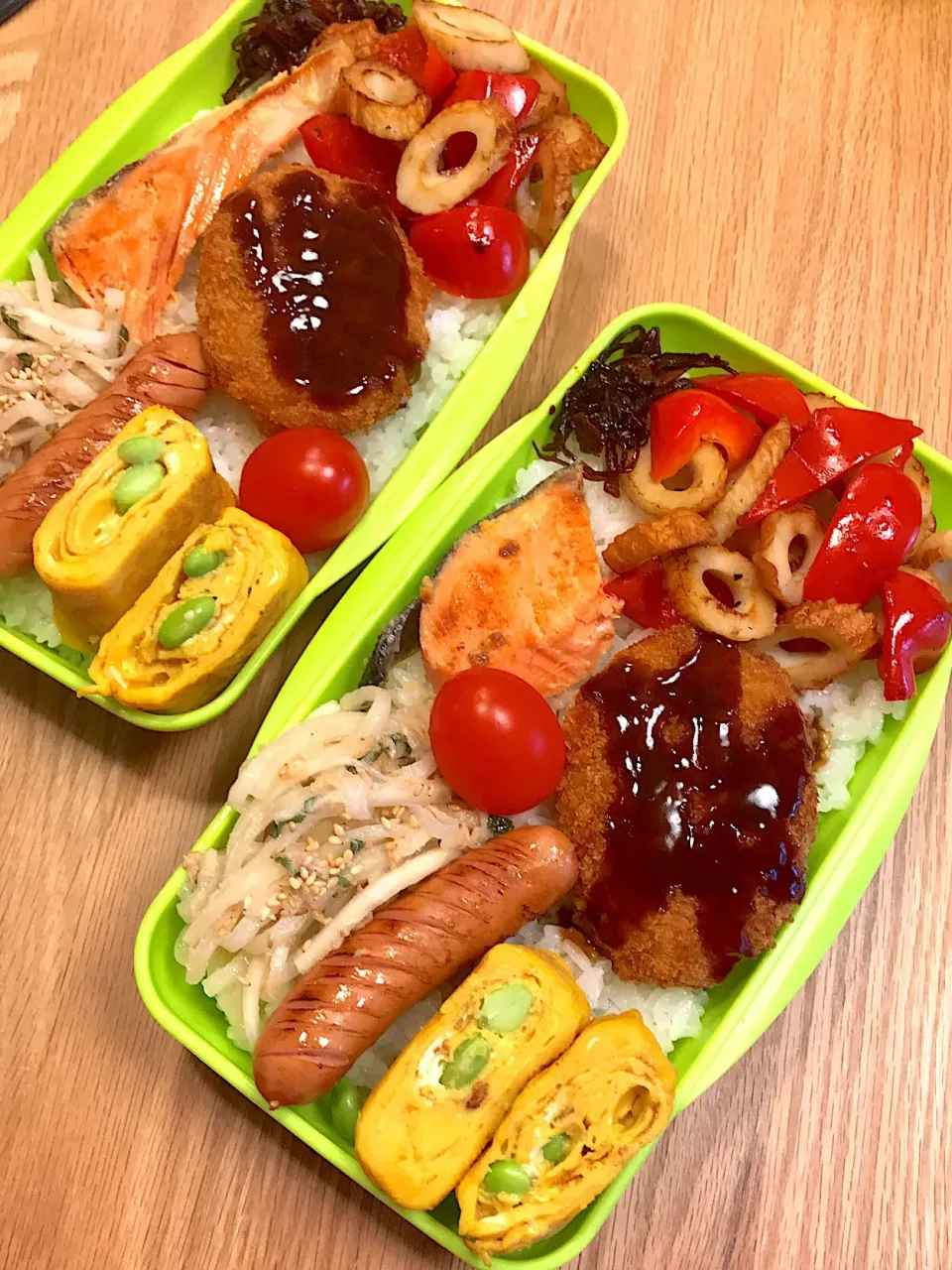 2017.11.16 中2＆高2男子 手抜き弁当〜(´>∀<｀)ゝ
 #高2弁当  #中2弁当  #お弁当 #西京焼き#手抜き弁当|mari-pさん