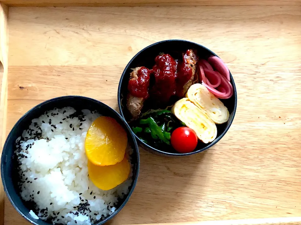 野菜たっぷりハンバーグ 弁当。|弁当 備忘録さん