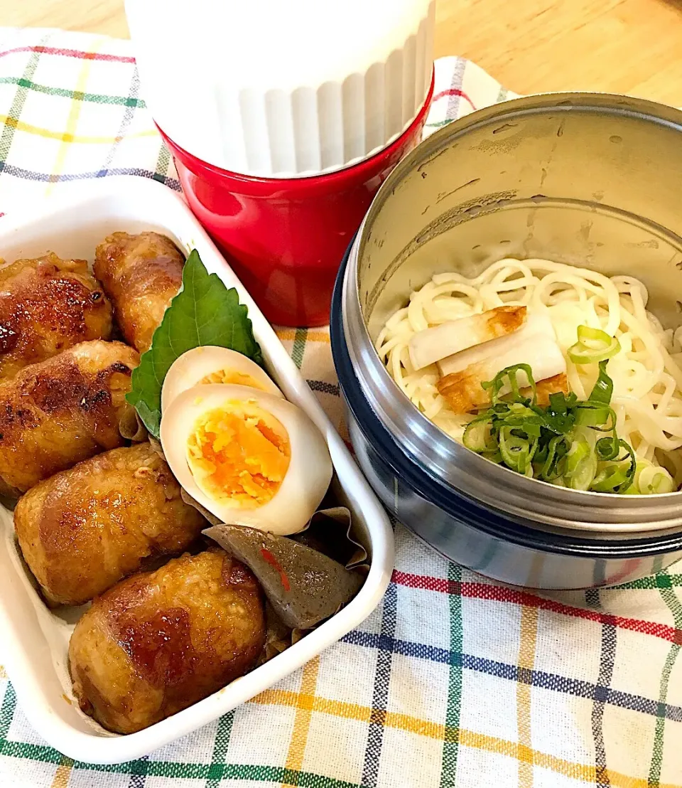 今日のパパ弁当は肉巻きおにぎり＆にゅうめん♪|key♪さん