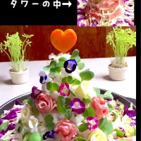 Snapdishの料理写真:🌹お花畑の鍋タワー🌹|ロコタンさん