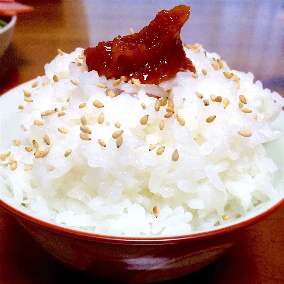 炊きたてご飯🍚鯛味噌と炒りごま⭐️食べ過ぎ注意報👷👷👷|まいりさん