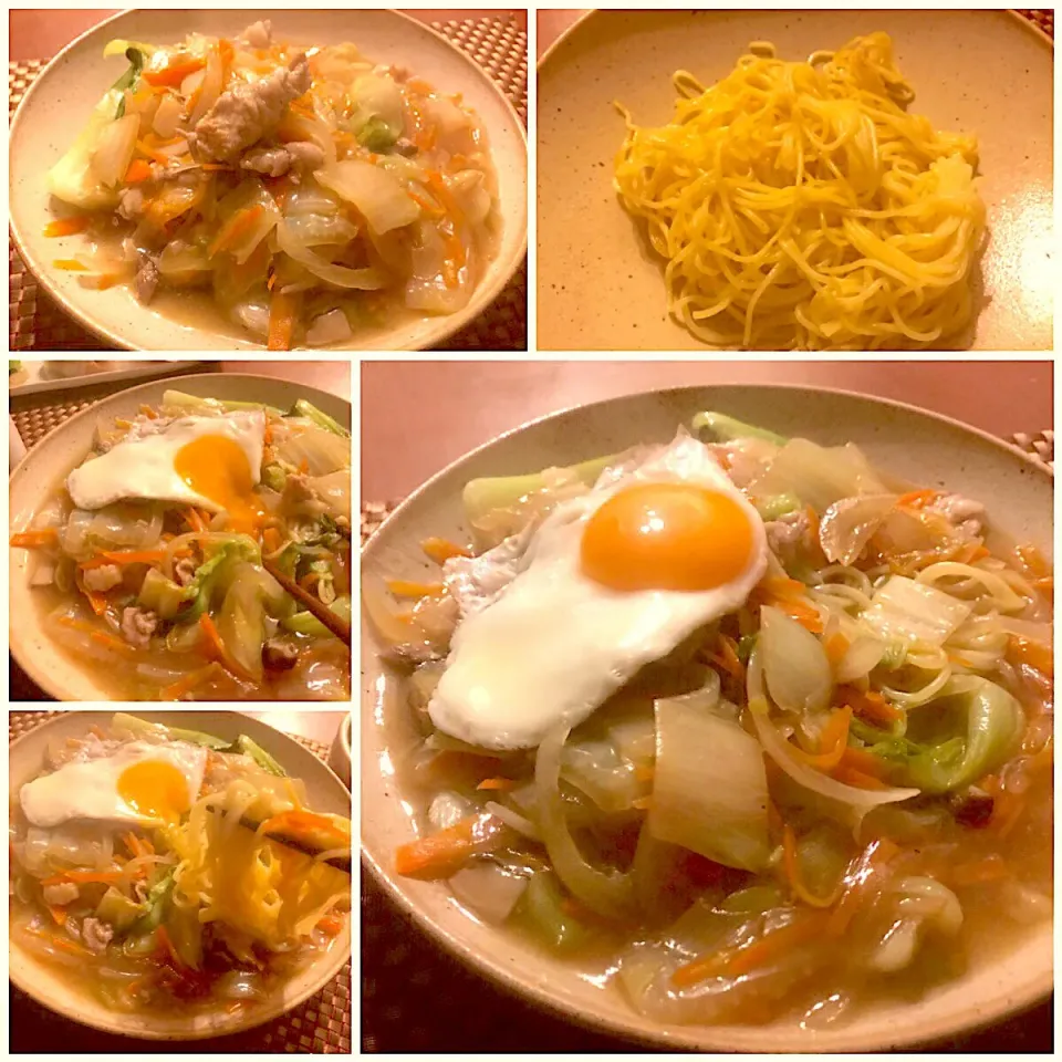 Snapdishの料理写真:什锦炒面🇨🇳Freie noodles dressed w/a thick starchy sauce♨餡掛け焼きそば|🌈Ami🍻さん