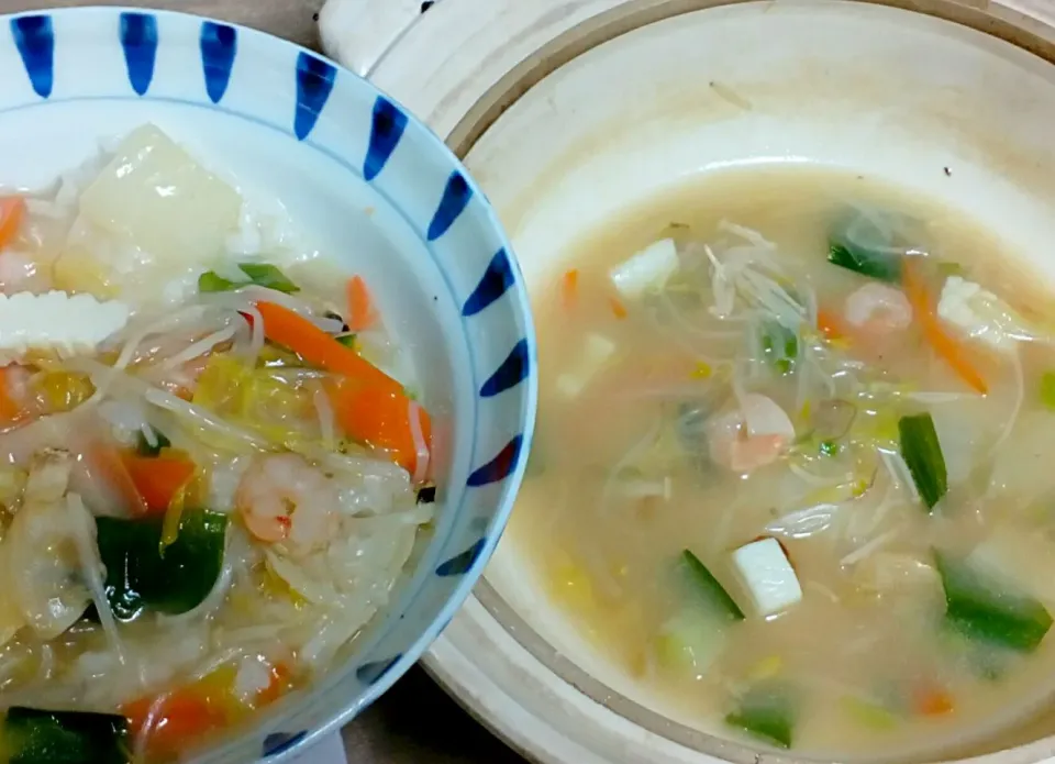 鶏白湯鍋の〆に元気の出る中華丼♪|ちさこさん