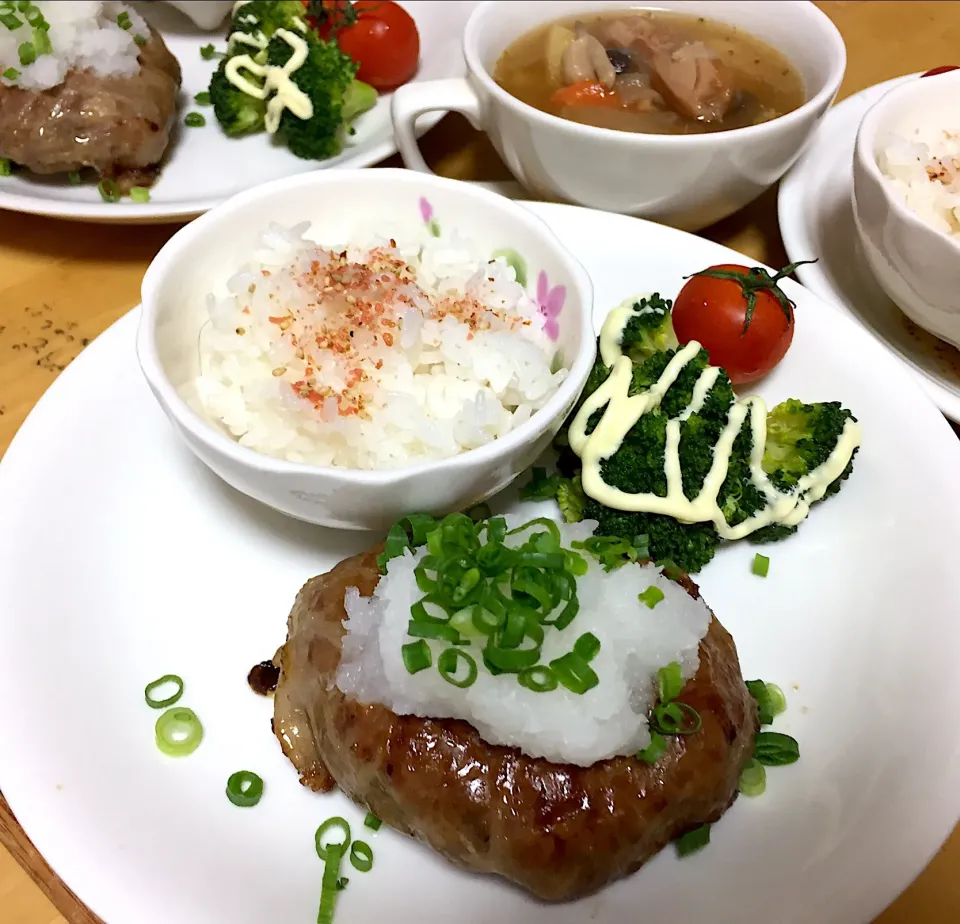 Snapdishの料理写真:大根おろしで和風ハンバーグワンプレート|tsumuchiさん