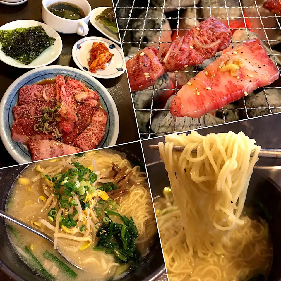 カルビ定食＋塩ラーメン@げんこつや(横須賀市・大楠)|塩豚骨さん