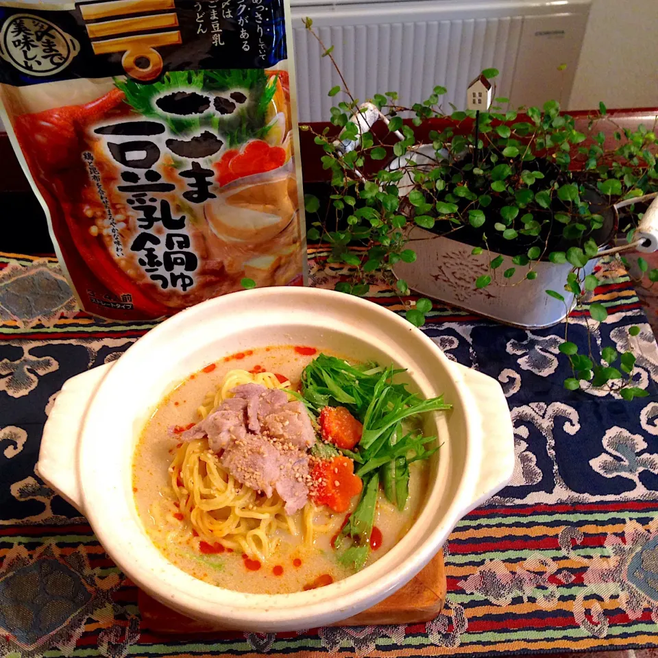 ミツカンごま豆乳鍋の〆チェン「ごま担々麺」|naonaomimichanさん