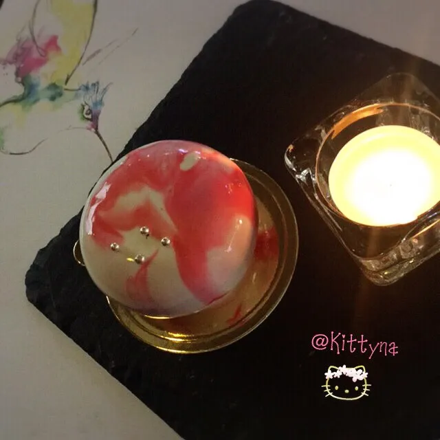 🌸Pink Eden-Cassis mouse,Raspberry cassis,Banana compote,Light sponge,White Chocolate glaze ४४yϋᵐᵐӵ♡॰⋆̥|🎀Kittyna🌸さん