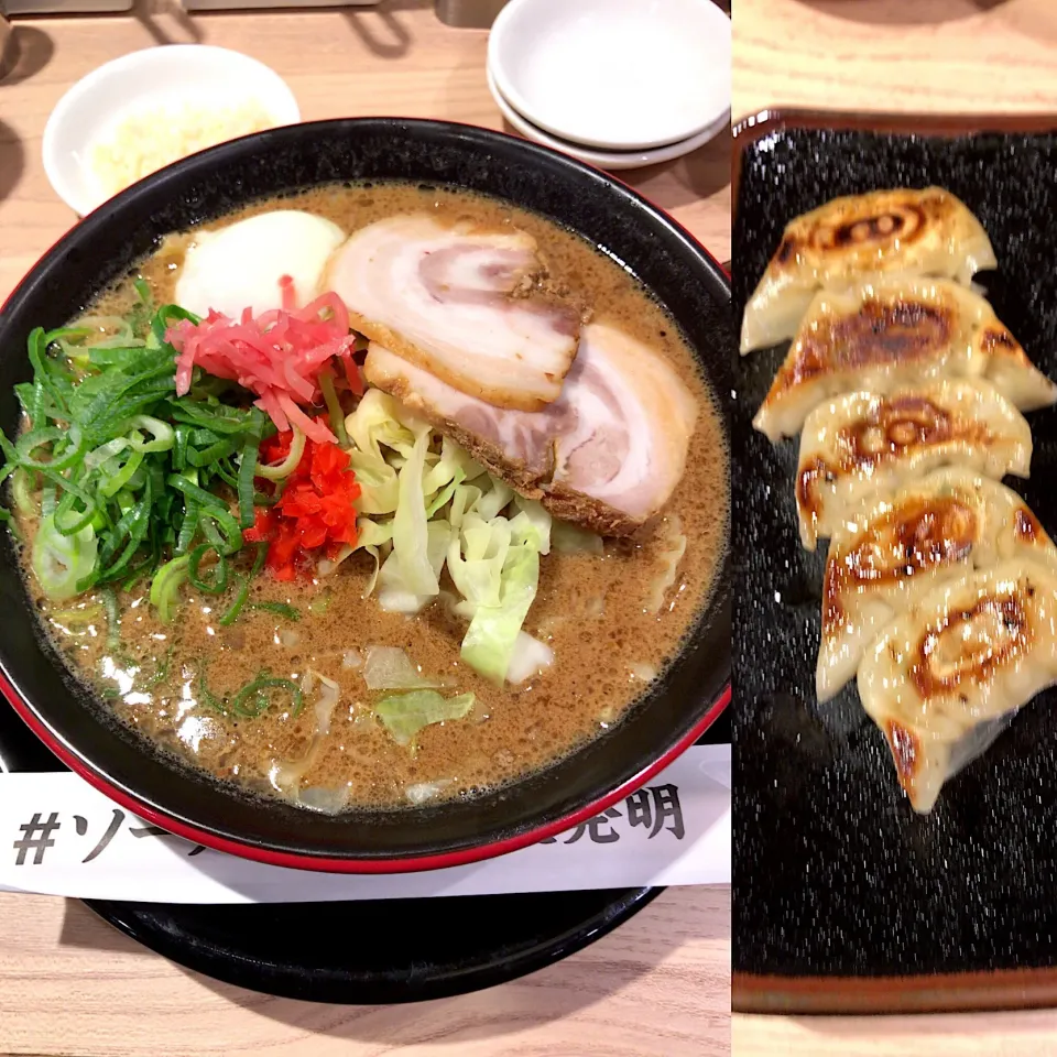 ソースとんこつ🍜極細麺
博多風一口餃子🥟|るみおんさん