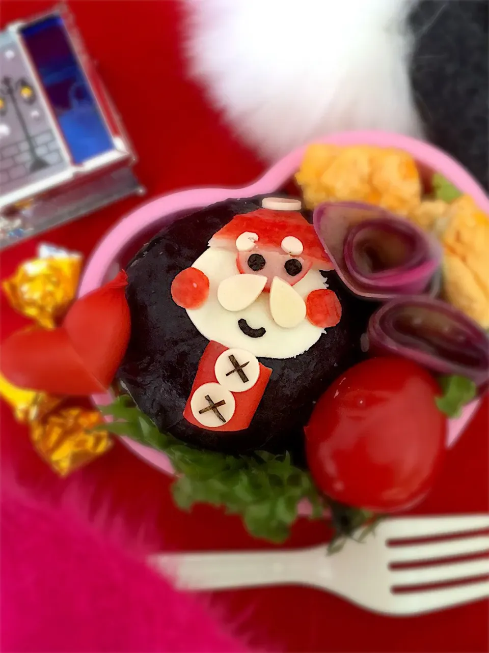 #ソーセージ #出し巻き卵 #おにぎり弁当 #キャラ弁当 #キャラ弁 #サンタクロース #クリスマス|大島愛子さん