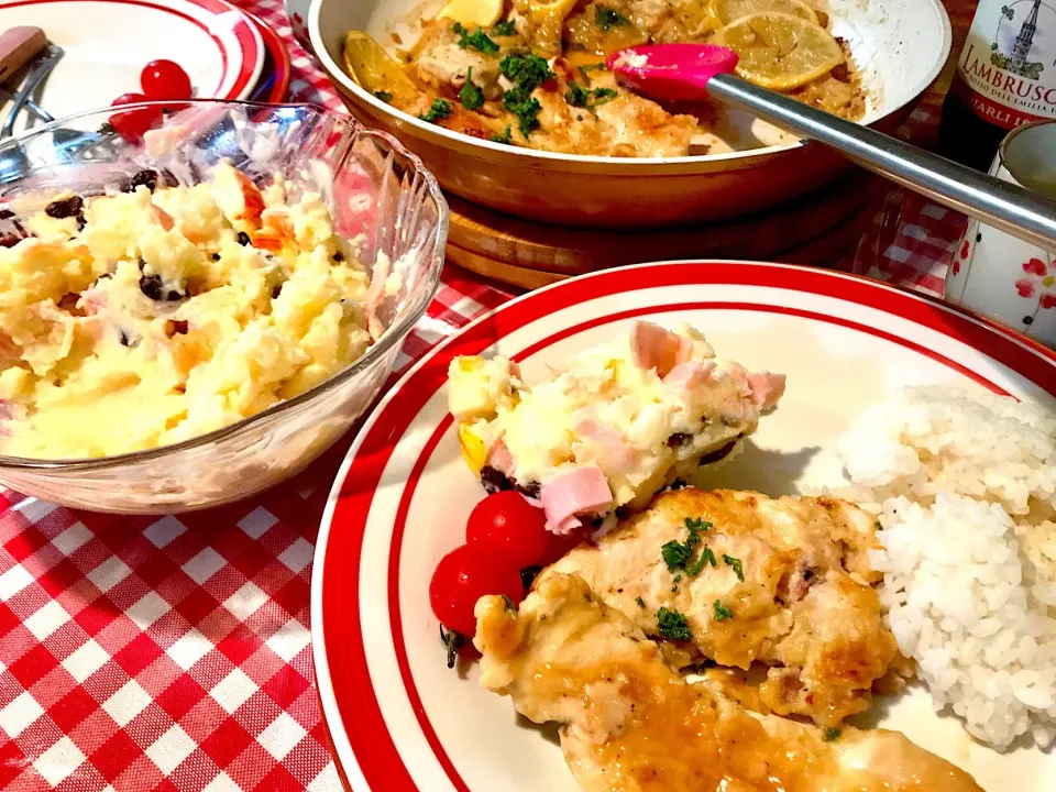 Dinner for cold night chicken picatta and potato salad|Babyluv Cabrera Ocampoさん