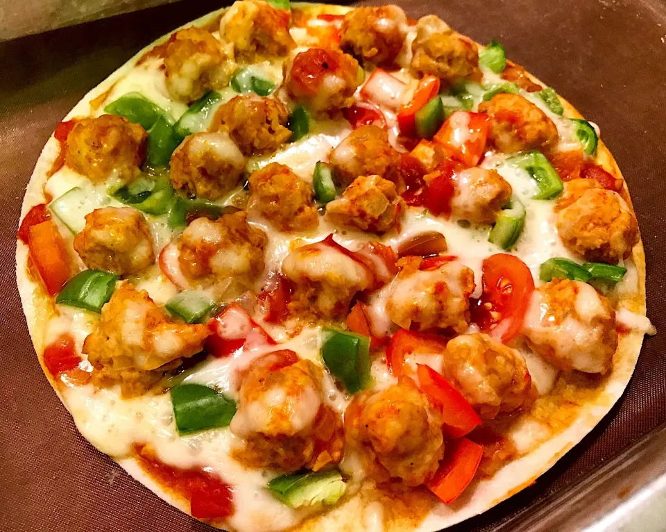 Chicken balls pizza 🍕|Panaddaさん