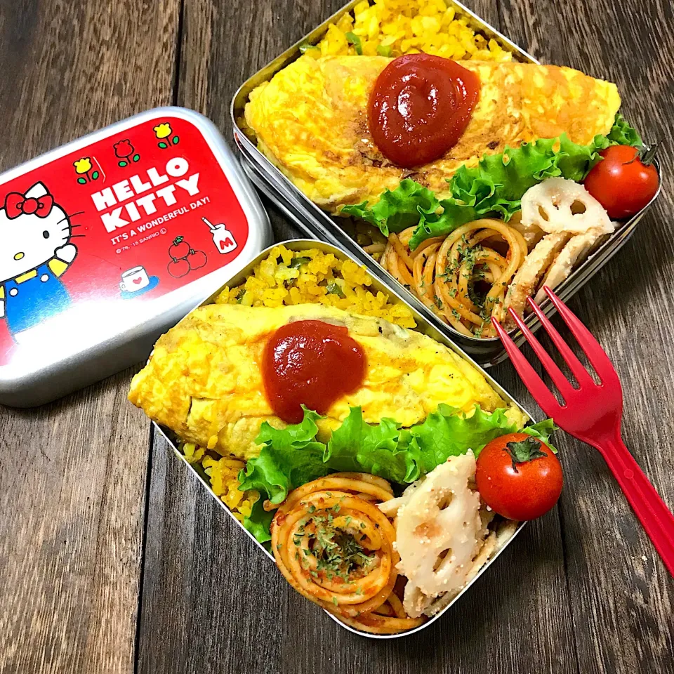 ドライカレーとオムレツ弁当🍱😋|mihooobuuさん