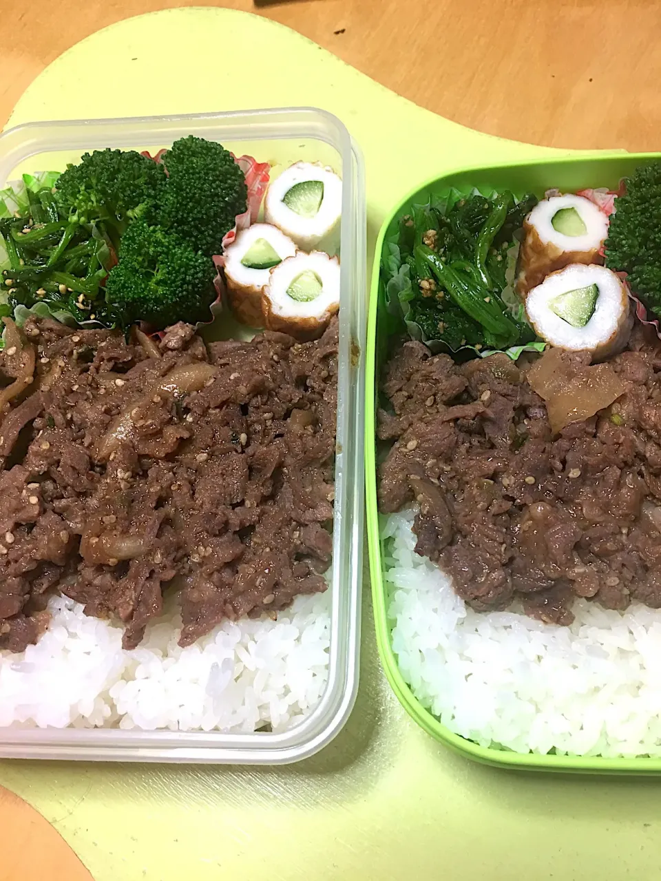 Snapdishの料理写真:プルコギ ほうれん草胡麻和え ブロッコリー ちくわきゅうり弁当。|Kumiko Kimuraさん