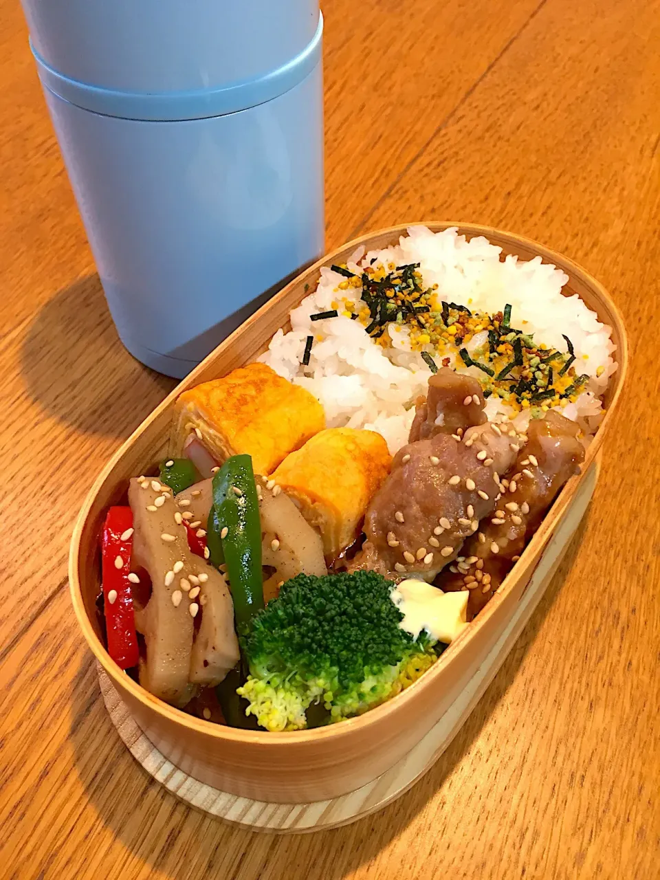 高校生息子のお弁当  豚ロール生姜焼き #わっぱ弁当|まつださんさん