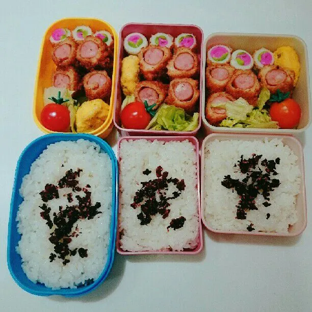 Snapdishの料理写真:11/20(月)の3人弁当🍱|ふみぃさん