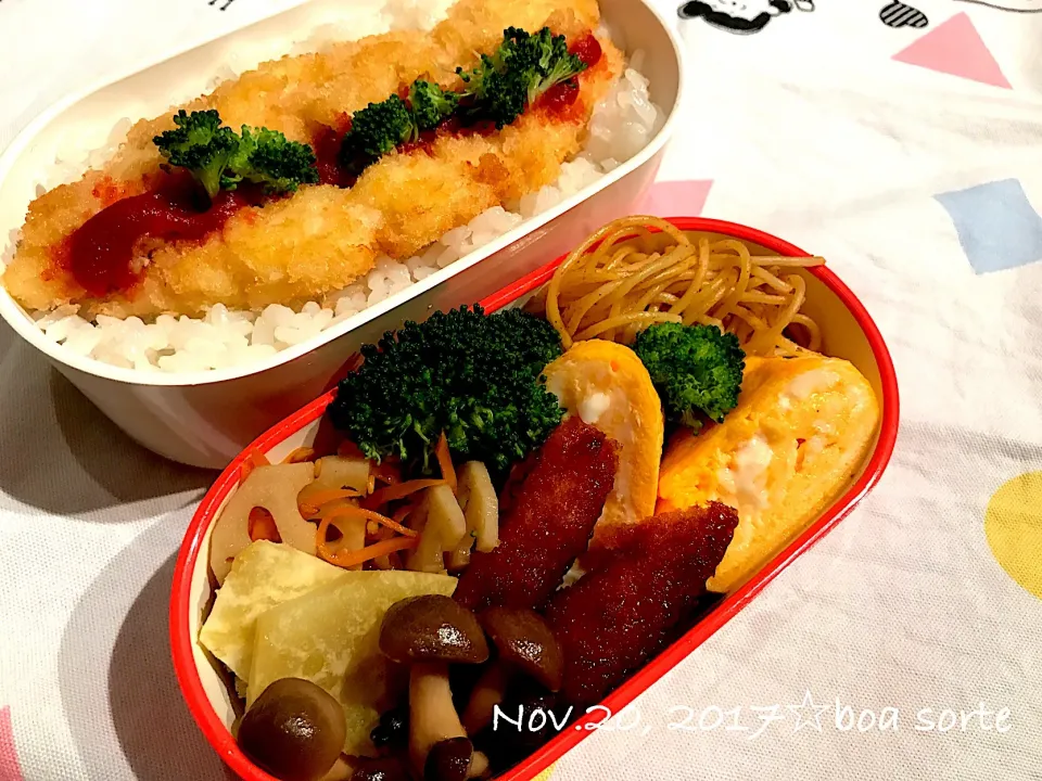 夫弁当☆ササミカツのっけ丼😊👍🏻✨|kaoriさん