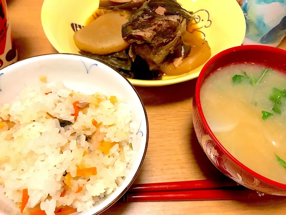 ブリ大根、炊き込みご飯、納豆汁|まみみさん