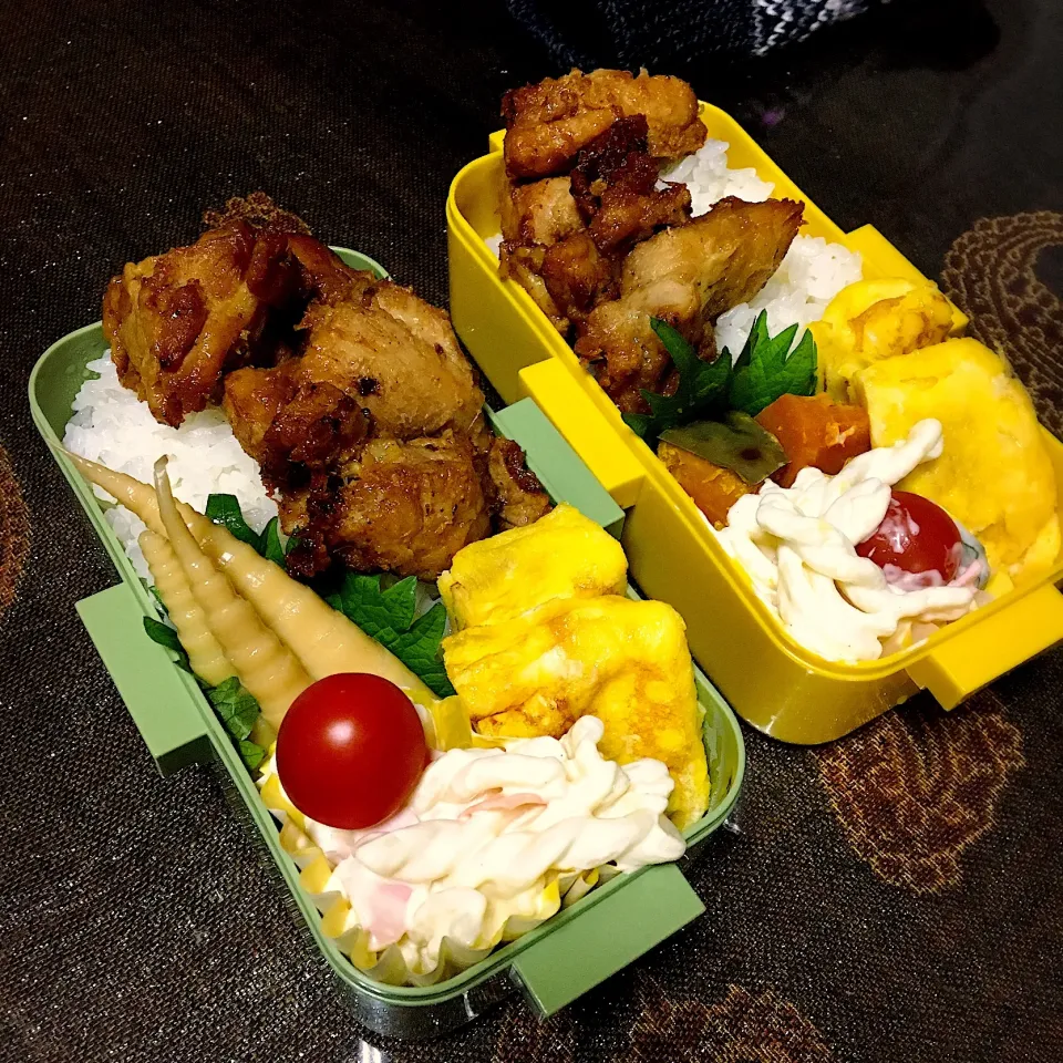 Snapdishの料理写真:#お弁当  #お昼ご飯  #からあげ 

11.21 今日のお弁当🍱🍱
北海道はすっかり雪景色です。
今朝は、除雪車入りました〜❄️❄️|renharuruさん