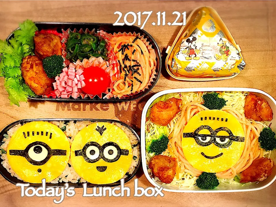 Snapdishの料理写真:本日のOL❌☞﻿JK弁当+サラダ弁🥗（ワタシ用）🍱😋
ミニオン弁当です☝️|あさちゃん☆さん