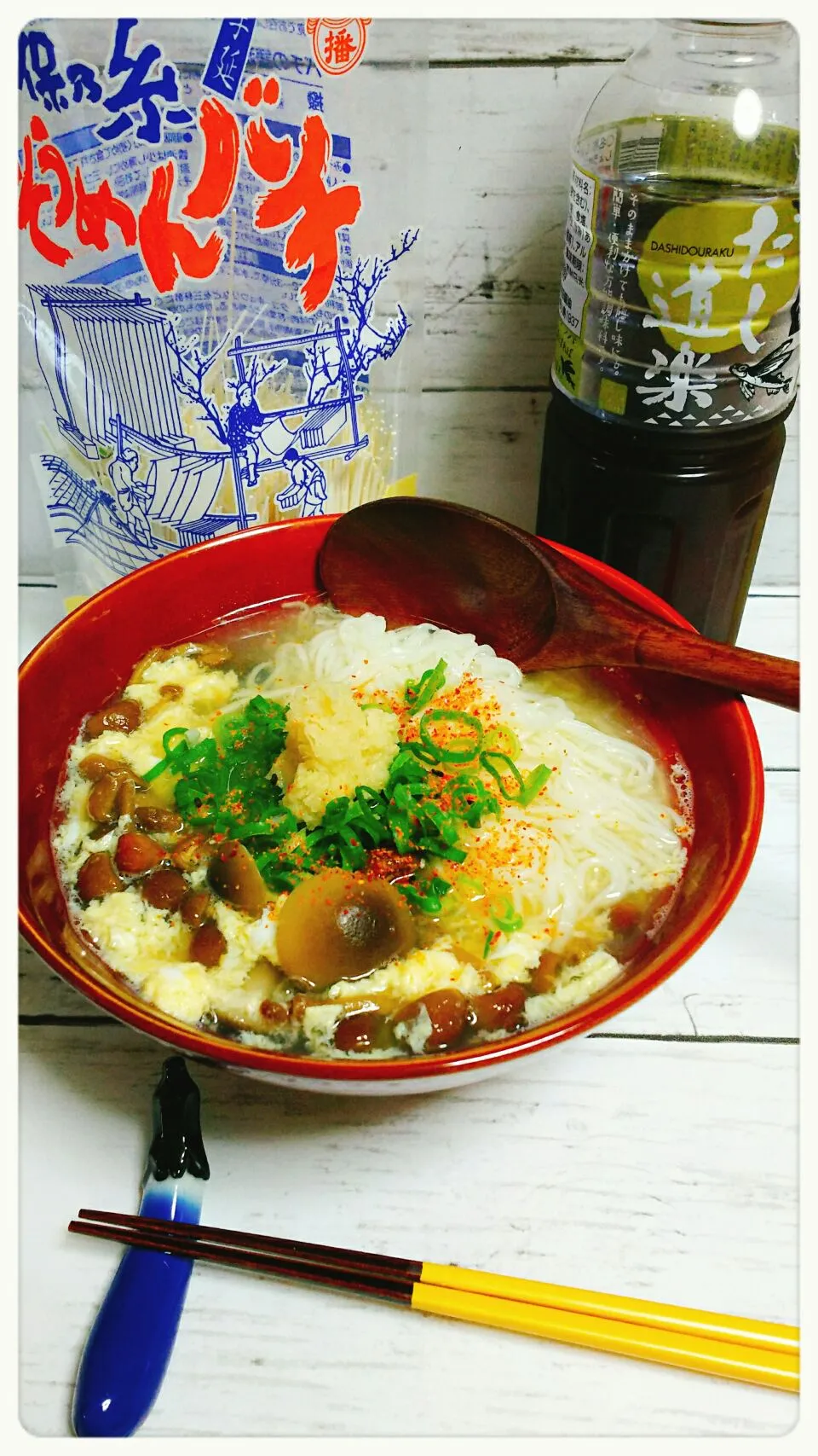 もっさんのとぅるん♪なめこリピ～😋
朝  にゅうめん とぅるんなめこだよ。|☆Yumi☆さん