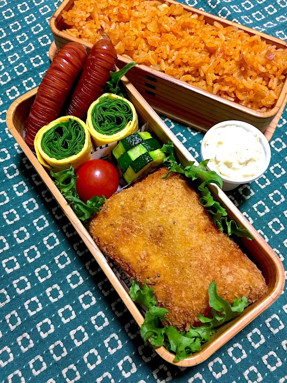 Snapdishの料理写真:めかじきフライ弁当🐟|udomegu☆さん