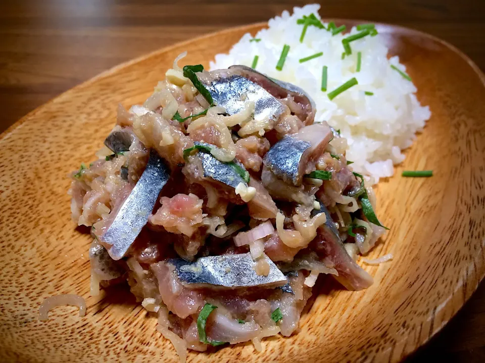 刺身サンマの酒溶き白味噌あえ盛り🐟🍶
〜なめろう・たたき・いいとこどり〜
🤗なめたた⁉️ww|ぱぴこ家さん