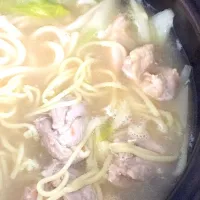 #鶏白湯鍋つゆ#締めで兄弟喧嘩#うどんとラーメン#平和|ちろさん