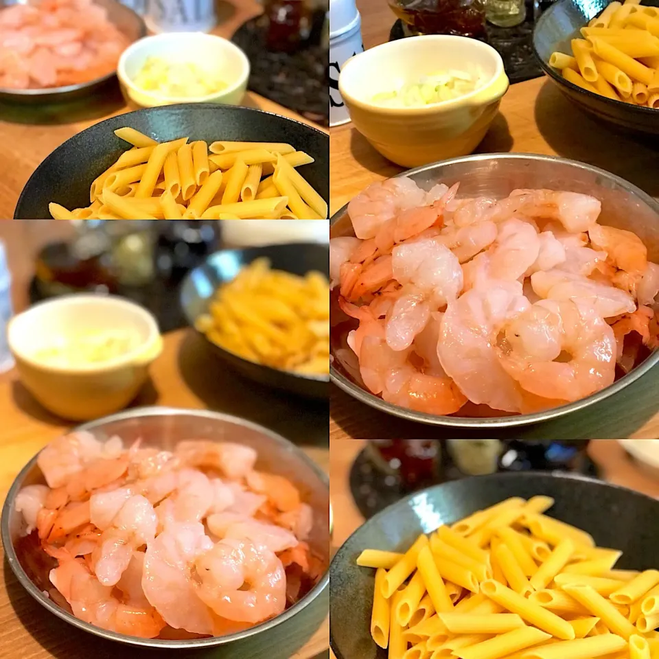 Italian Lunch Today. Penne Pasta with Fresh Prawns, Garlic, chopped leeks, Basil, Olive Oil, Parmesan #chefemanuel. 10minute dishes made easy|Emanuel Hayashiさん